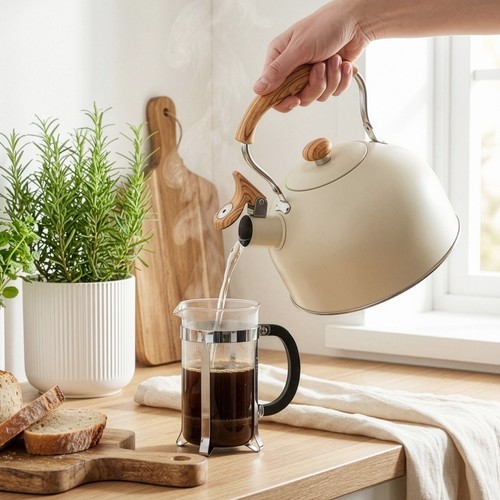 Stainless steel whistling tea - steel,